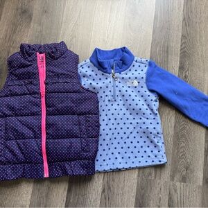 OshKosh B'gosh Navy and Pink Polka Dot Vest